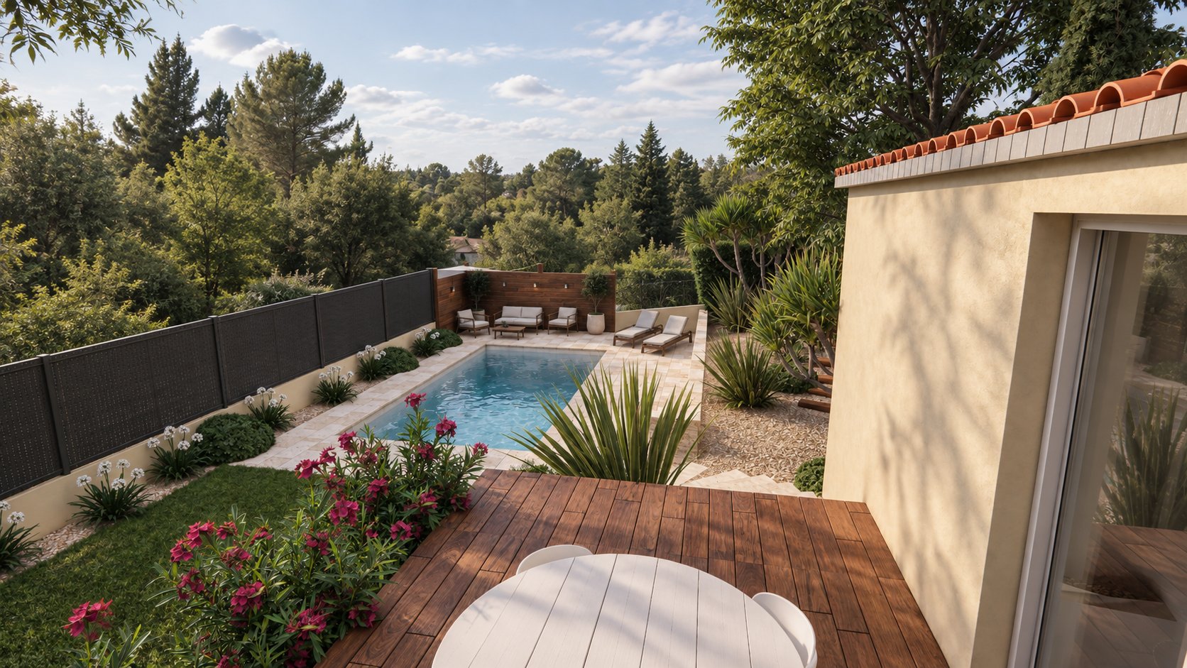 Mise en valeur d’un jardin avec piscine